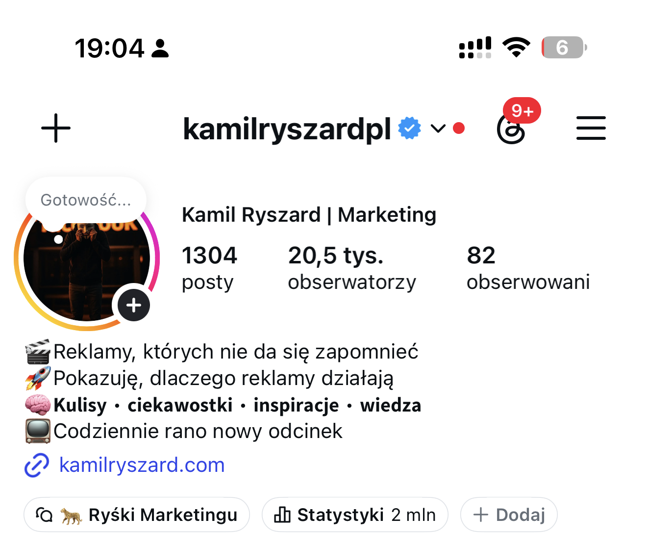 Profil na Instagramie: 20,5 tys. obserwujących